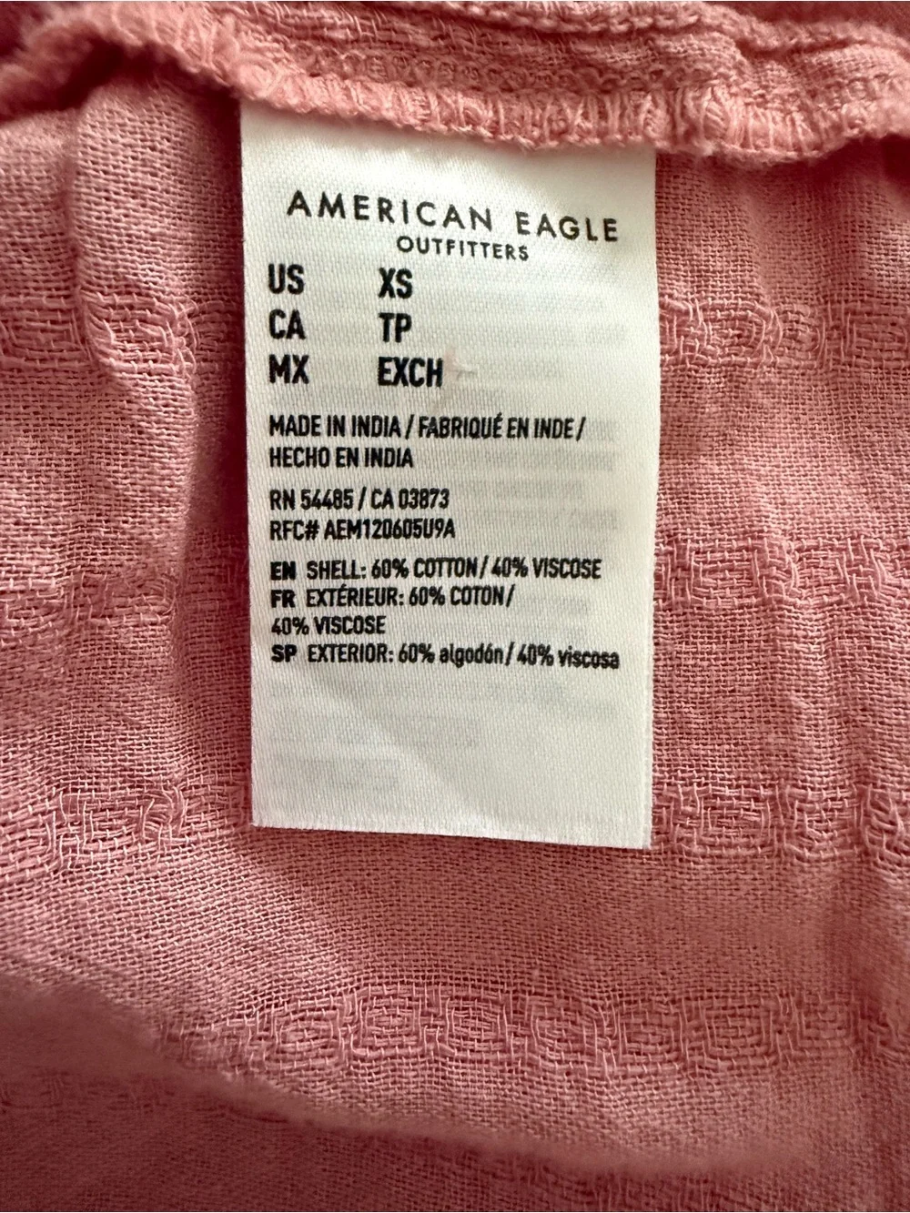 American Eagle Outfitters Women’s Casual Button-Down Shirt in Dusty Pink